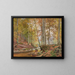 Wood of Autumn with a Bridge over a Stream - Heinrich Böhmer — framed artwork on a wall