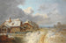 Les maisons de Forstenried en hiver - Heinrich Bürkel — artwork view