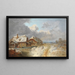 Les maisons de Forstenried en hiver - Heinrich Bürkel — framed artwork on a wall
