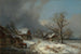 Rue de Village en Hiver avec Abreuvoir - Heinrich Bürkel — artwork view