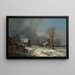 Rue de Village en Hiver avec Abreuvoir - Heinrich Bürkel — framed artwork on a wall