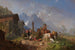 Mountain Village with Fountain, in the background the Wetterstein massif - Heinrich Bürkel — artwork view