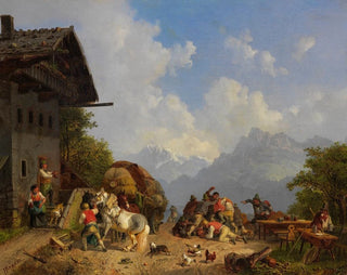 Rixe devant l'auberge - Heinrich Bürkel — artwork view