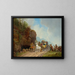 Attack of the ribbons on a stagecoach - Heinrich Bürkel — framed artwork on a wall