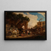 Scene in front of an Italian Osteria - Heinrich Bürkel — framed artwork on a wall