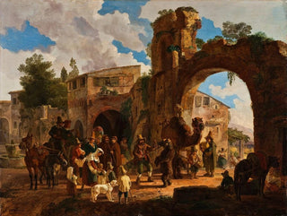 Les ours de spectacle viennent dans un village italien - Heinrich Bürkel — artwork view