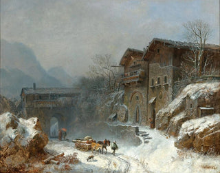 Winter at Rattenberg - Heinrich Bürkel — artwork view