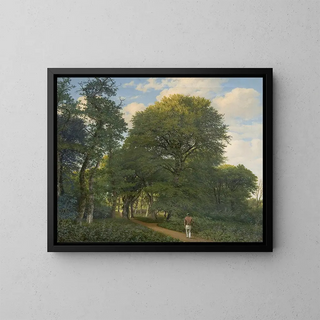a forest park in Charlottenlund at dusk - Heinrich Buntzen — framed artwork on a wall