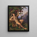 A young faun picking grapes - Heinrich Eddelien — framed artwork on a wall