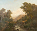 Romantic landscape painting with castle and wild stream - Heinrich Eduard Heyn — artwork view