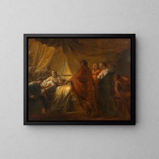 Antiochus and Stratonice and the physician Erasistratus - Heinrich Friedrich Füger — framed artwork on a wall