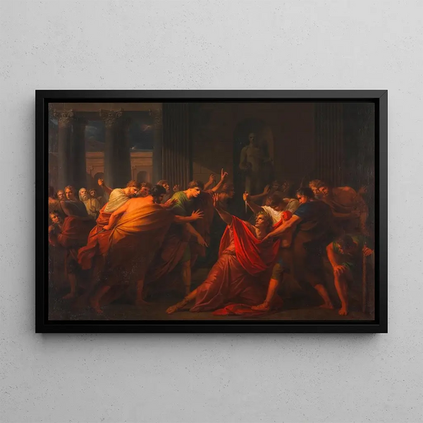 L'assassinat de Jules César - Heinrich Friedrich Füger — framed artwork on a wall