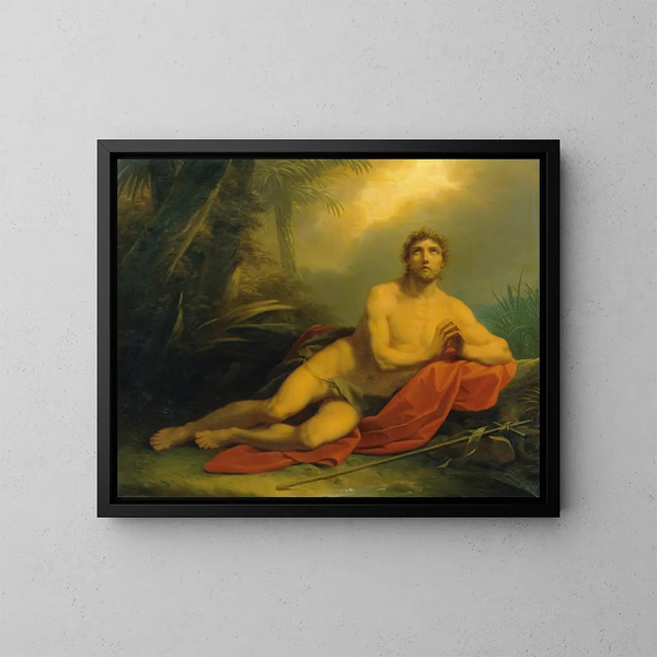 Jean dans le désert - Heinrich Friedrich Füger — framed artwork on a wall