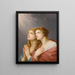 Study for two female figures in prayer - Heinrich Friedrich Füger — framed artwork on a wall