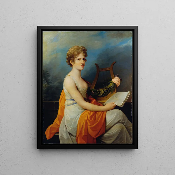 La chanteuse d'opéra de la cour Theresia Saal dans le rôle d'Eva dans La Création de Joseph Haydn - Heinrich Friedrich Füger — framed artwork on a wall
