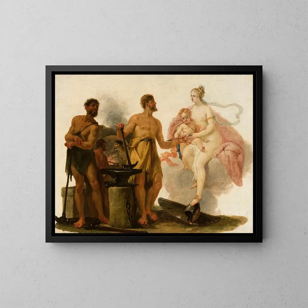 Venus in Vulcan's Workshop - Heinrich Friedrich Füger — framed artwork on a wall