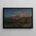 Landscape painting of twilight in Tyrol - Heinrich Funk — framed artwork on a wall