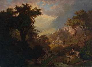 Landscape near Meran with view of the Tirol castle - Heinrich Heinlein — artwork view