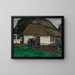 Old Cabin Painting - Heinrich Hermanns — framed artwork on a wall