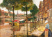 Flower Market Painting in Amsterdam - Heinrich Hermanns — artwork view