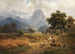 Young shepherd with livestock near Partenkirchen with a view of the Wettersteingebirge - Heinrich Höfer — artwork view