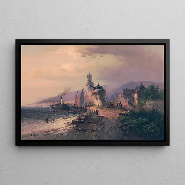Andernach sur le Rhin - Heinrich Hiller — framed artwork on a wall