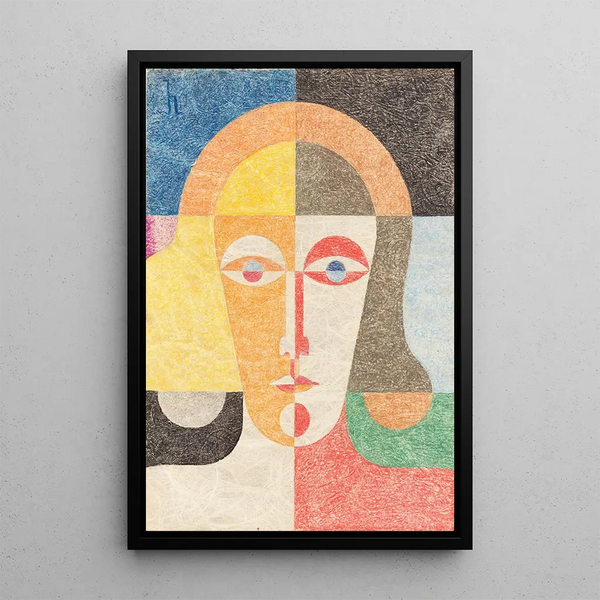 Tête de femme - Heinrich Hoerle — framed artwork on a wall