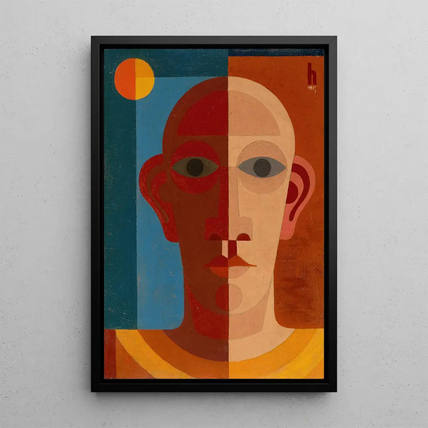Self-portrait Painting - Heinrich Hoerle — framed artwork on a wall