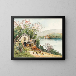 Spring in the Wachau Valley - Heinrich Josef Wertheim — framed artwork on a wall