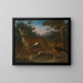 A landscape with dogs hunting a roe deer - Heinrich Lihl — framed artwork on a wall