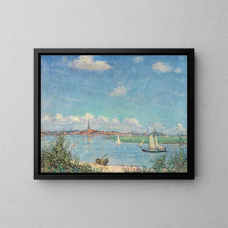 View of Travemünde - Heinrich Linde-Walther — framed artwork on a wall