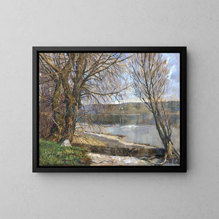 on the banks of Reichenau - Heinrich Lotter — framed artwork on a wall
