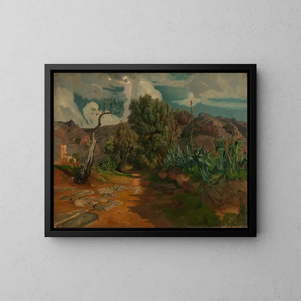 Landscape near Palermo - Heinrich Ludwig — framed artwork on a wall