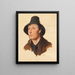 Alpine peasant painting with felt hat - Heinrich Marr — framed artwork on a wall