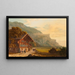 View of the promenade of Meiringen at the Reichenbach Falls - Heinrich Meichelt — framed artwork on a wall