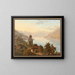 View of the church and the village of Ringgenberg on Lake Brienz - Heinrich Meichelt — framed artwork on a wall