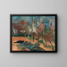 Garden with greenhouse flower beds - Heinrich Nauen — framed artwork on a wall