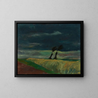 Stormy Landscape - Heinrich Nauen — framed artwork on a wall