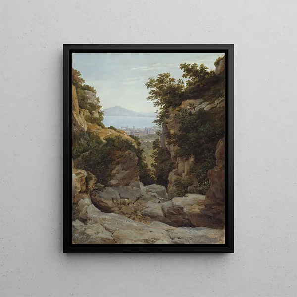 Italian landscape painting - Heinrich Reinhold — framed artwork on a wall