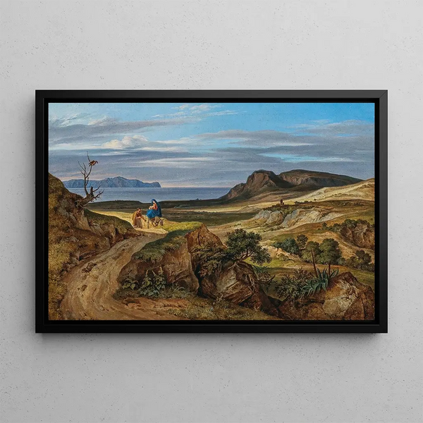 The Flight into Egypt - Heinrich Reinhold — framed artwork on a wall