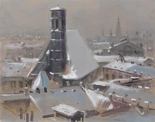 View of the rooftops of Vienna and the Minoritenkirche - Heinrich Schröder — artwork view