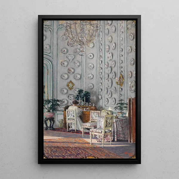 Countess Gisela Kinsky in the porcelain room - Heinrich Tomec — framed artwork on a wall