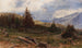 Deer in a vast landscape with uprooted trees - Heinrich Tomec — artwork view
