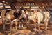 Three Calves at the manger - Heinrich von Zügel — artwork view