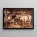 Three Calves at the manger - Heinrich von Zügel — framed artwork on a wall