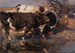 Conducteur with two cattle at the ford - Heinrich von Zügel — artwork view