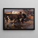 Conducteur with two cattle at the ford - Heinrich von Zügel — framed artwork on a wall