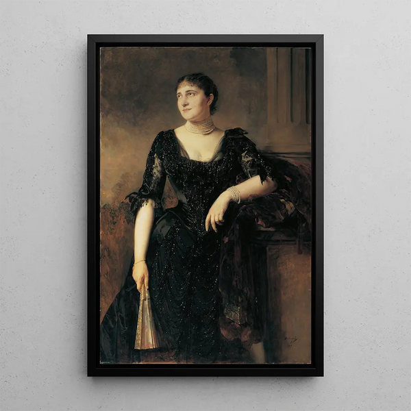 Portrait of a Lady - Heinrich von Angeli — framed artwork on a wall