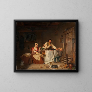 Meal interrupted - Heinrich von Rustige — framed artwork on a wall