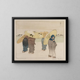 A Snowy Day - Helen Hyde — framed artwork on a wall